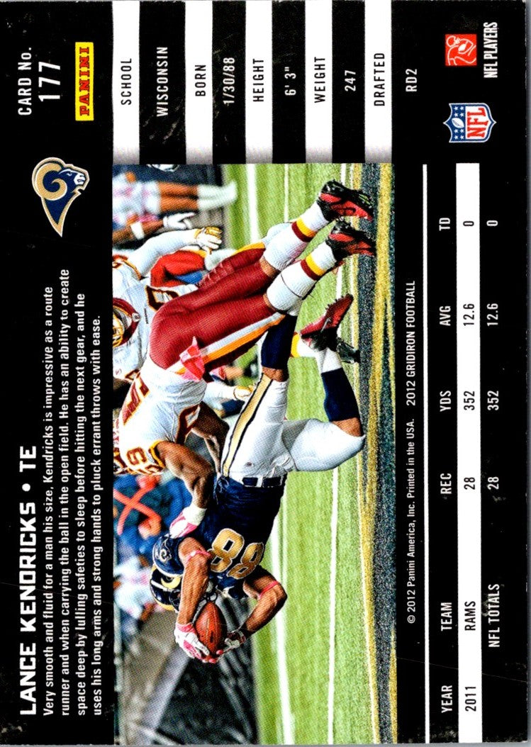 2012 Panini Gridiron Lance Kendricks