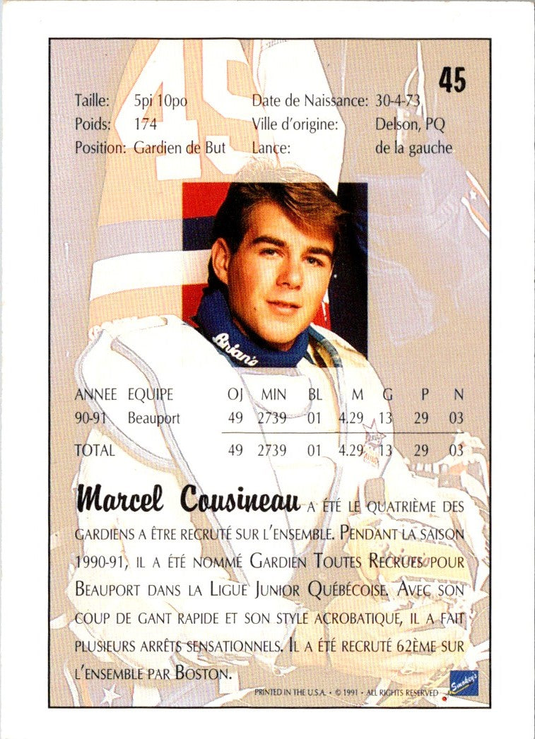 1991 Ultimate Draft Marcel Cousineau