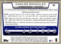 2012 Bowman Chrome Carlos Gonzalez #69