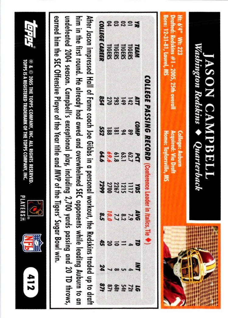 2005 Topps 50th Anniversary Rookies Jason Campbell