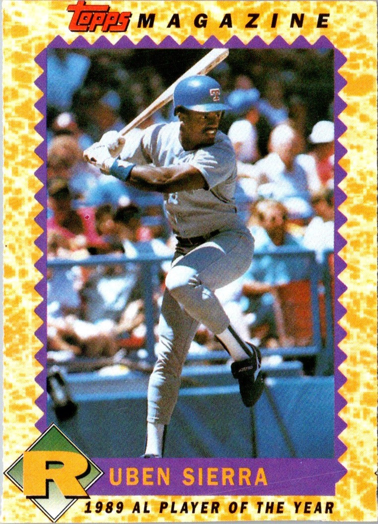 1990 Topps Magazine Ruben Sierra