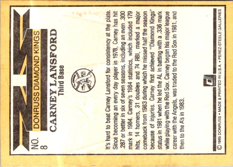 1985 Leaf Carney Lansford