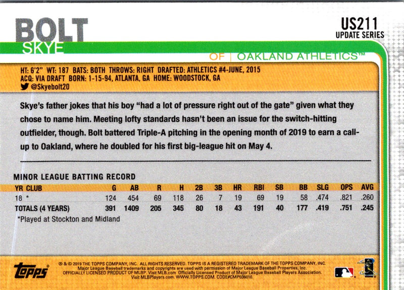 2019 Topps Update Skye Bolt