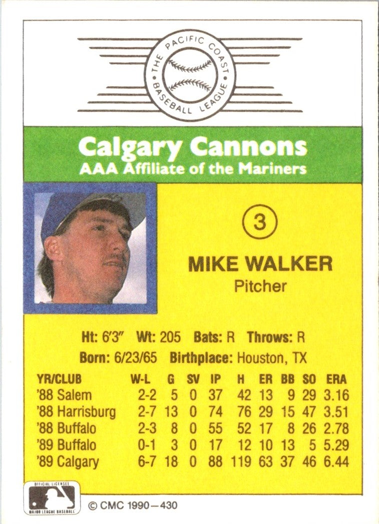 1990 CMC Calgary Cannons Mike Walker