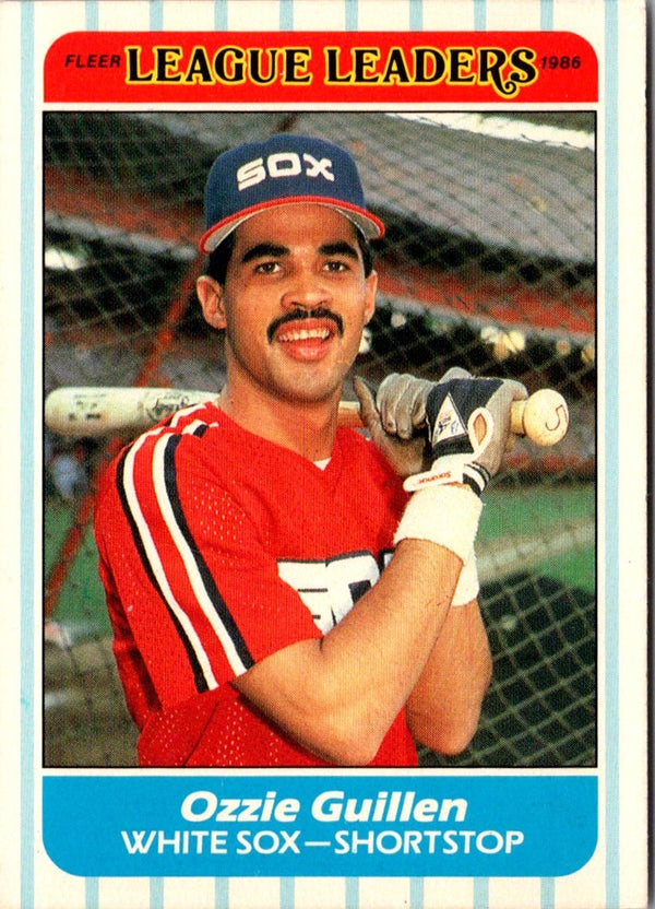 1986 Fleer League Leaders Ozzie Guillen #17