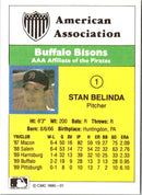 1990 CMC Buffalo Bisons Stan Belinda