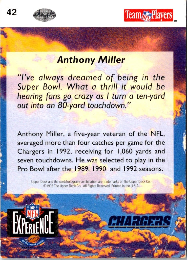 1993 Upper Deck NFL Experience Anthony Miller