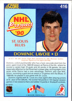 1990 Score Dominic Lavoie #416 Rookie