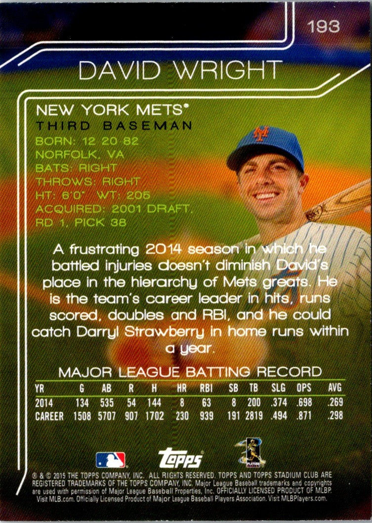 2015 Stadium Club David Wright