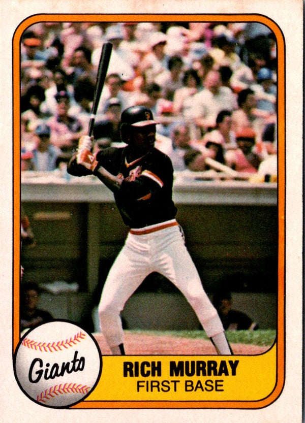 1981 Fleer Rich Murray #452 Rookie