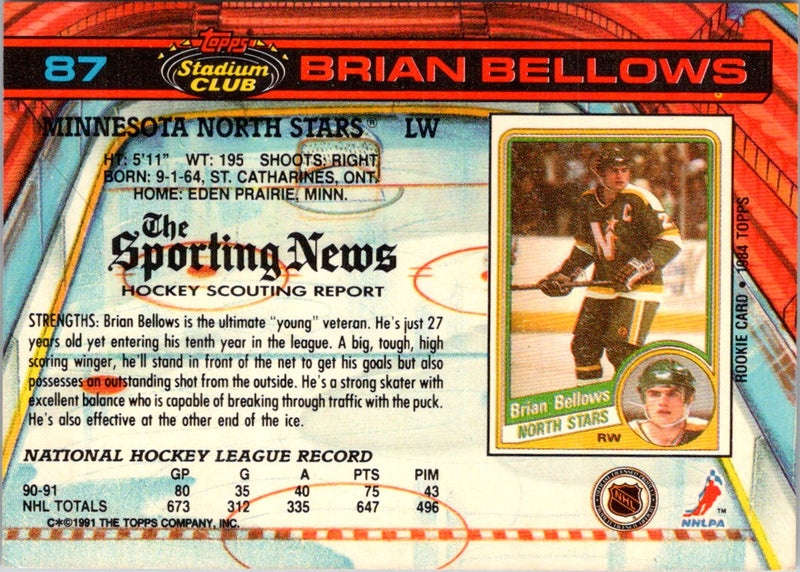1991 Stadium Club Brian Bellows