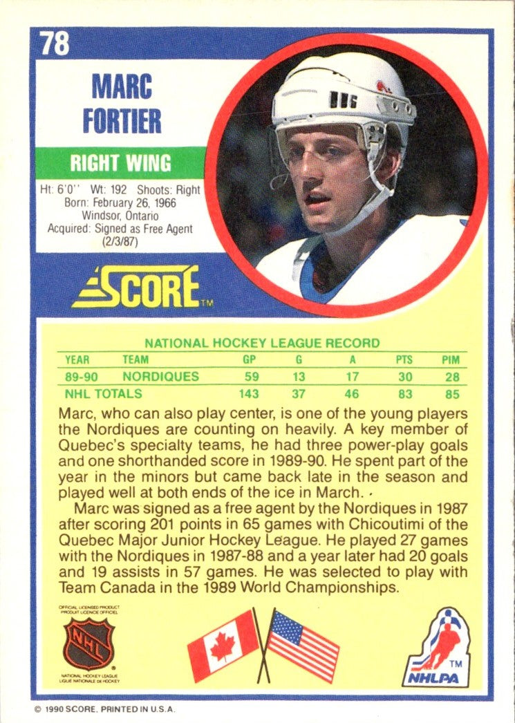 1990 Score Marc Fortier