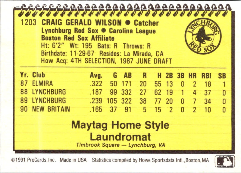 1991 ProCards Craig Wilson