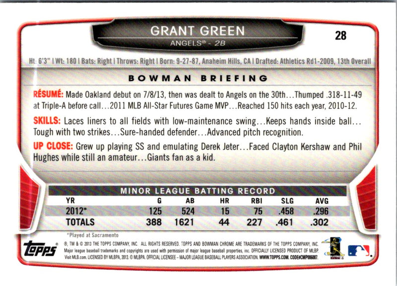 2013 Bowman Draft Picks & Prospects Chrome Grant Green