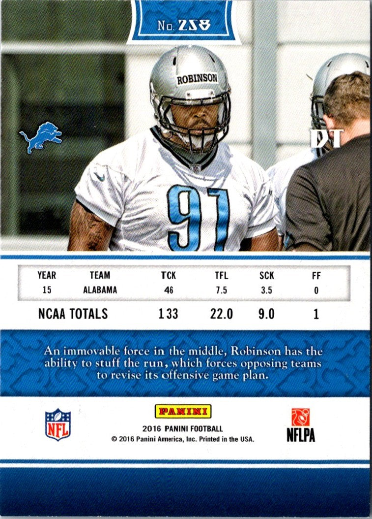 2016 Panini A'Shawn Robinson