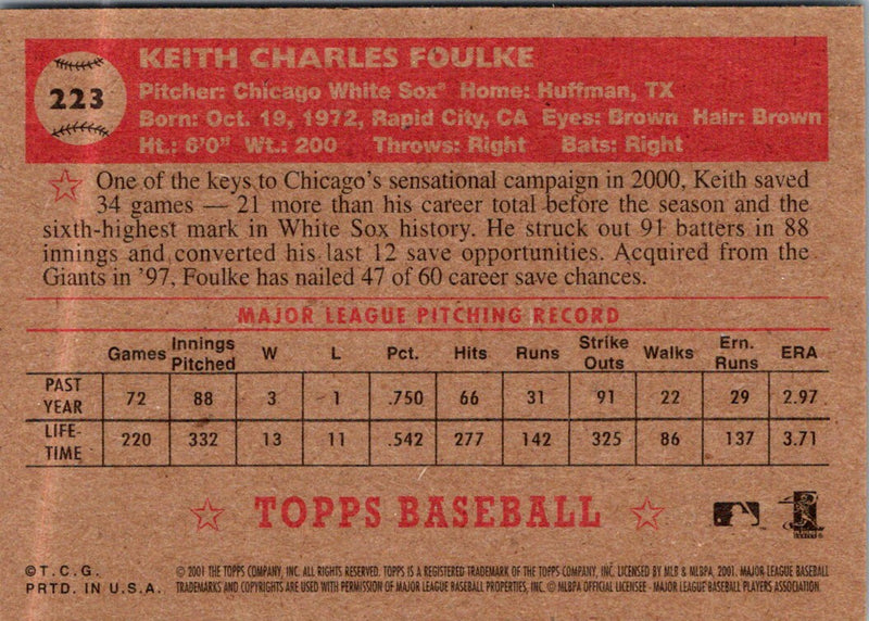 2001 Topps Heritage Keith Foulke