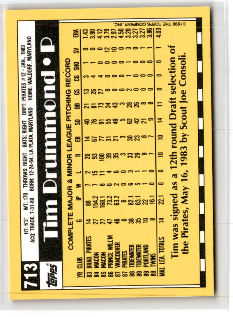 1990 Topps Tiffany Tim Drummond