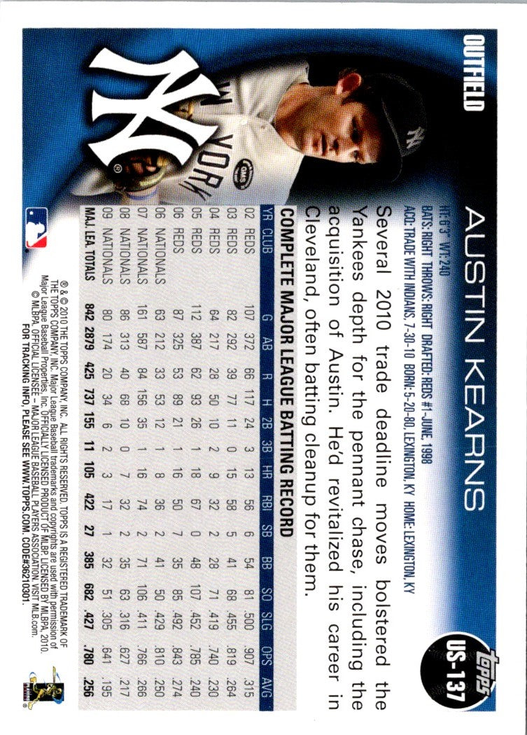 2010 Topps Update Austin Kearns