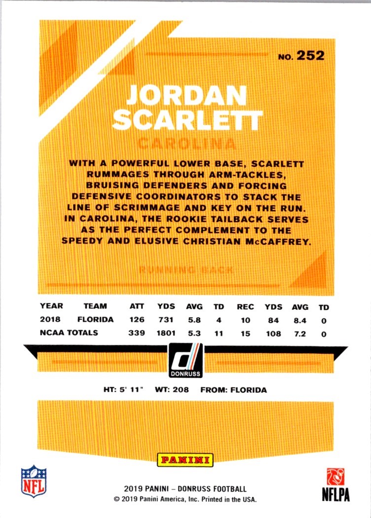 2019 Donruss Blue Press Proof Jordan Scarlett