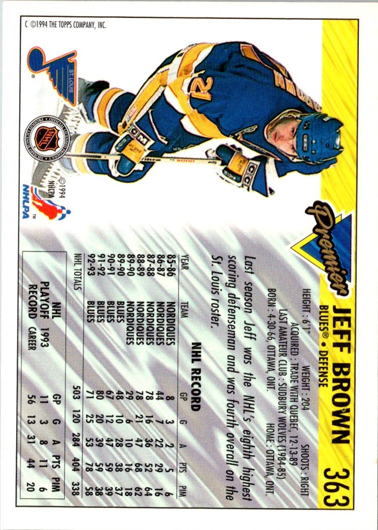 1993 Topps Premier Jeff Brown