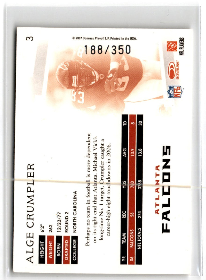 2007 Donruss Threads Retail Blue Alge Crumpler