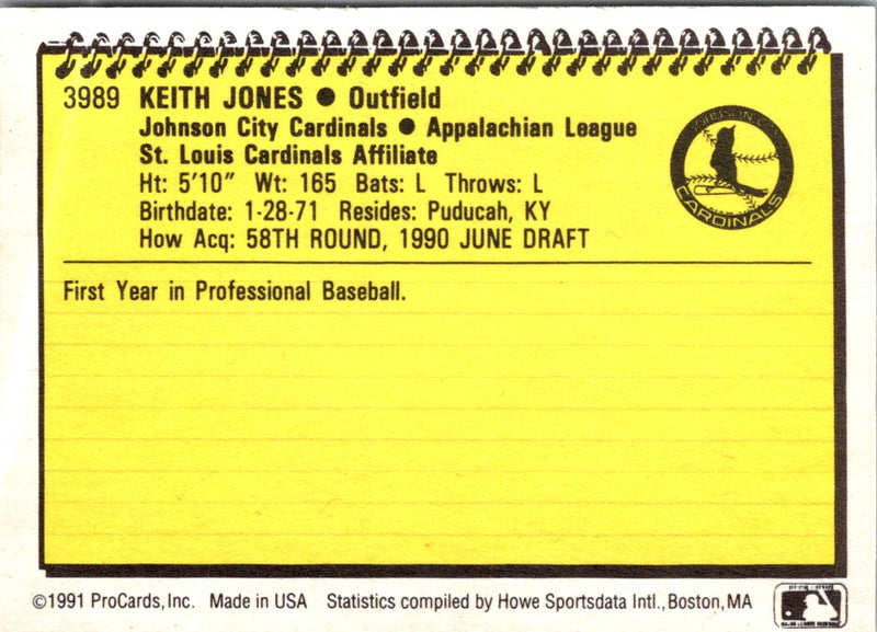 1991 ProCards Keith Jones