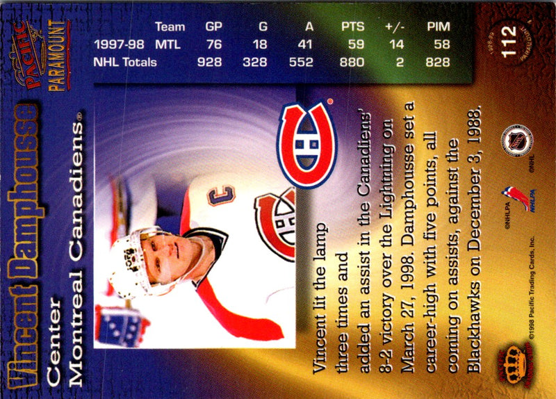 1998 Pacific Paramount Vincent Damphousse