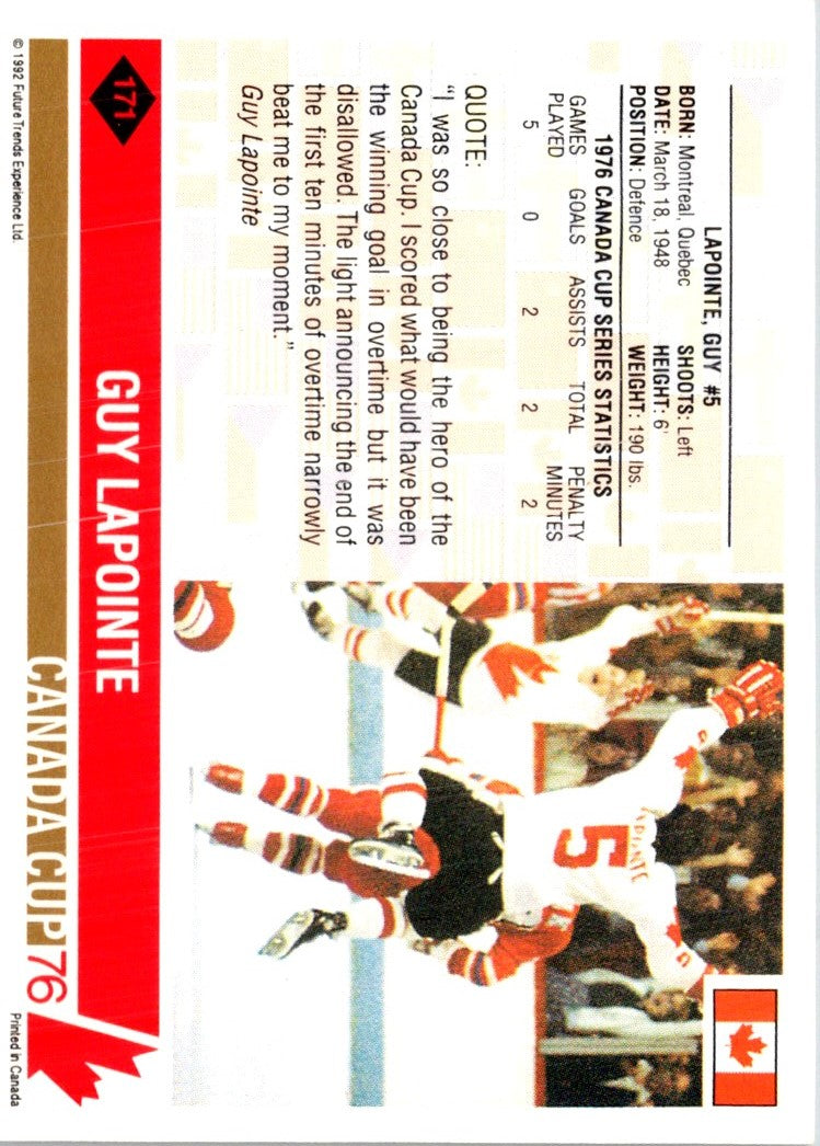 1992 Future Trends '76 Canada Cup Guy Lapointe
