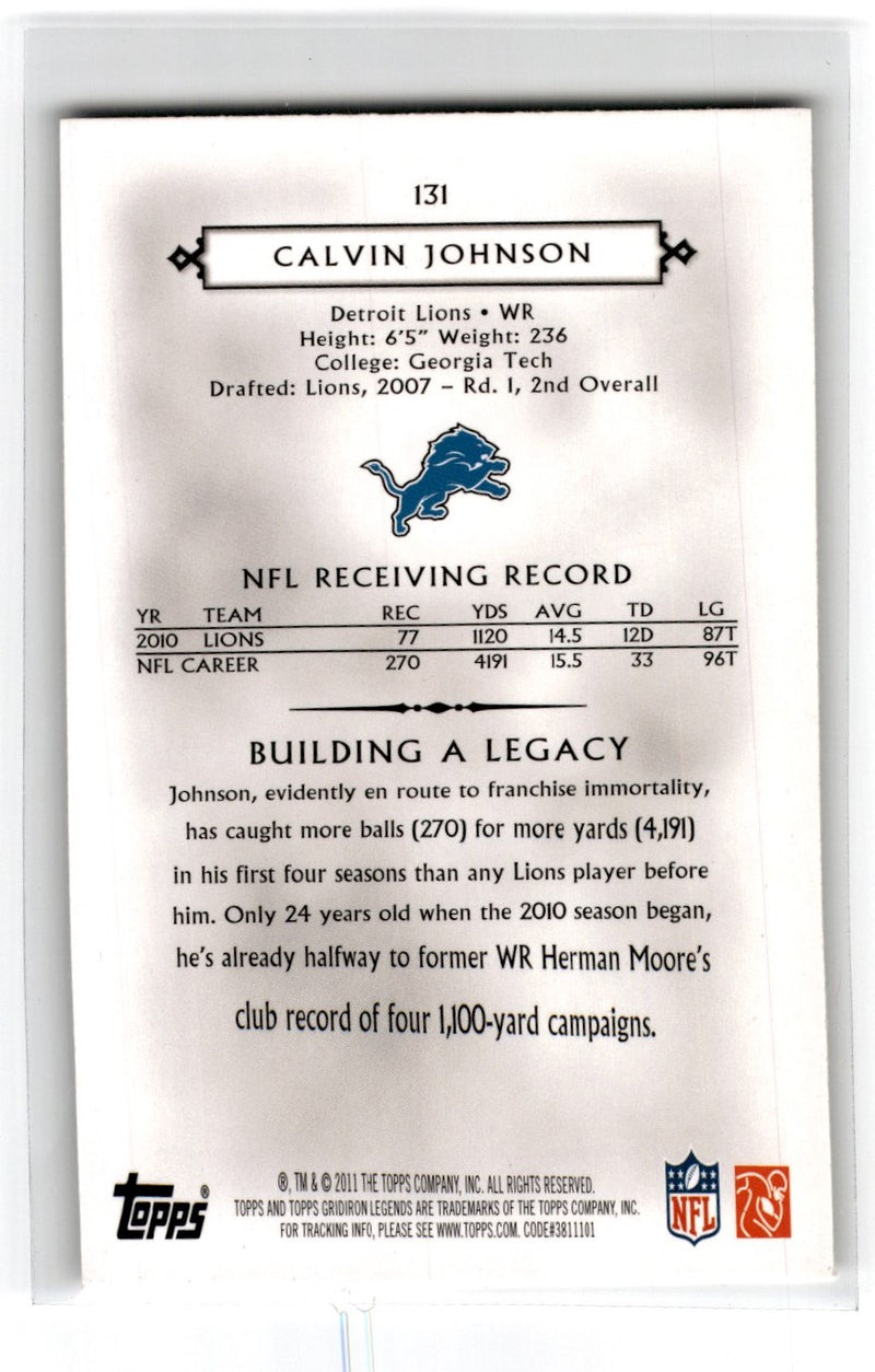2011 Topps Gridiron Legends Calvin Johnson