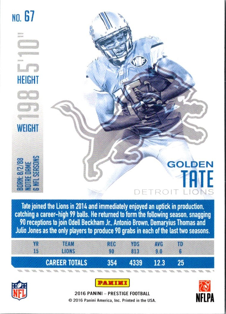 2016 Panini Prestige Golden Tate