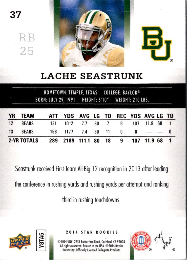 2014 Upper Deck Star Rookies Box Set SP Lache Seastrunk