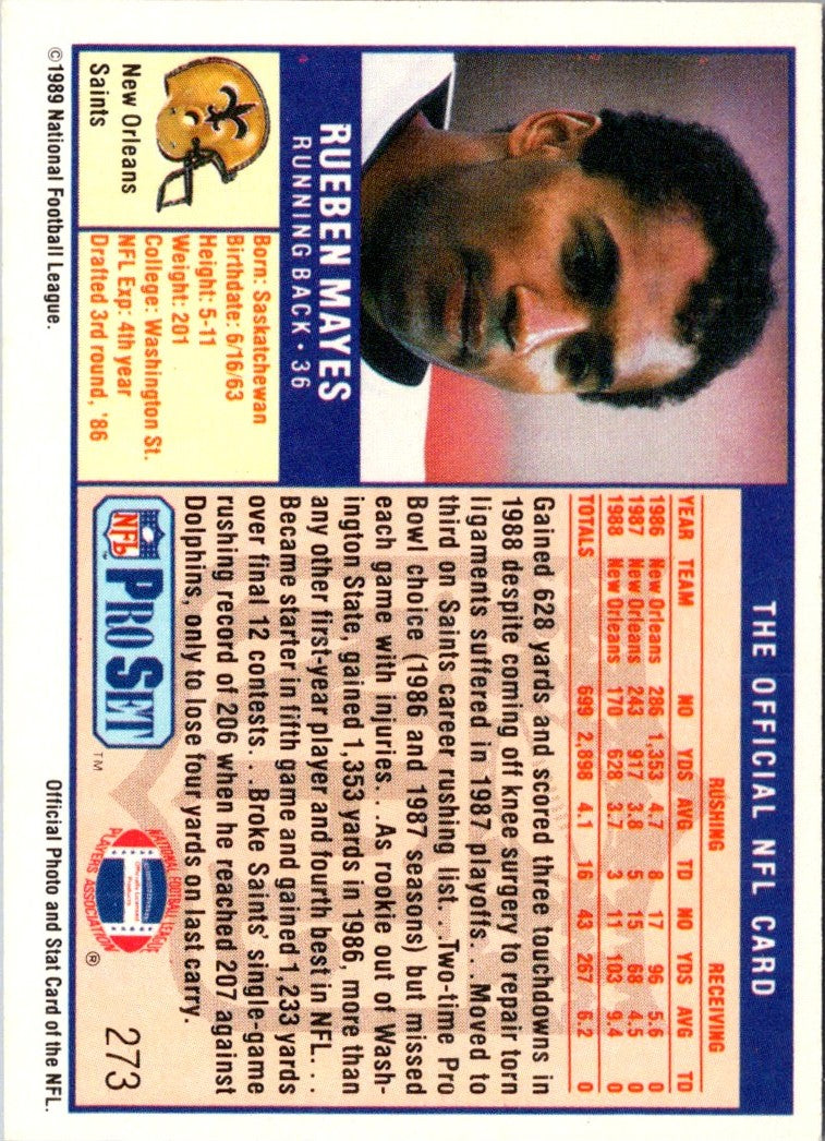 1989 Pro Set Rueben Mayes