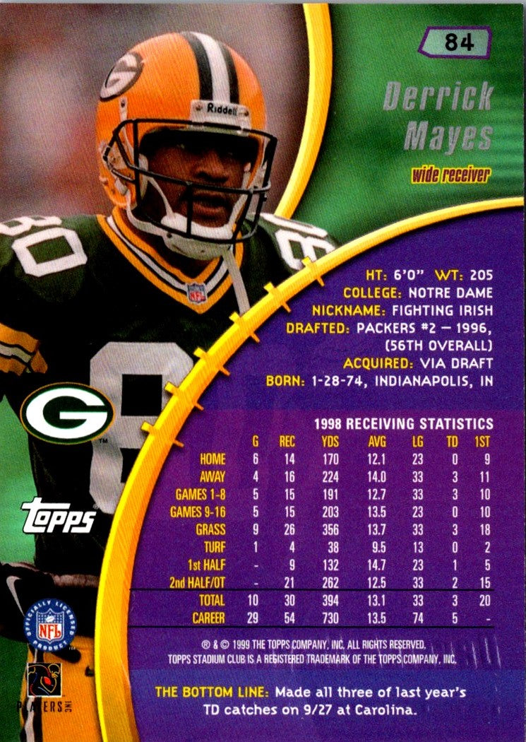 1999 Stadium Club Derrick Mayes