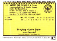 1991 ProCards Gar Finnvold #1192