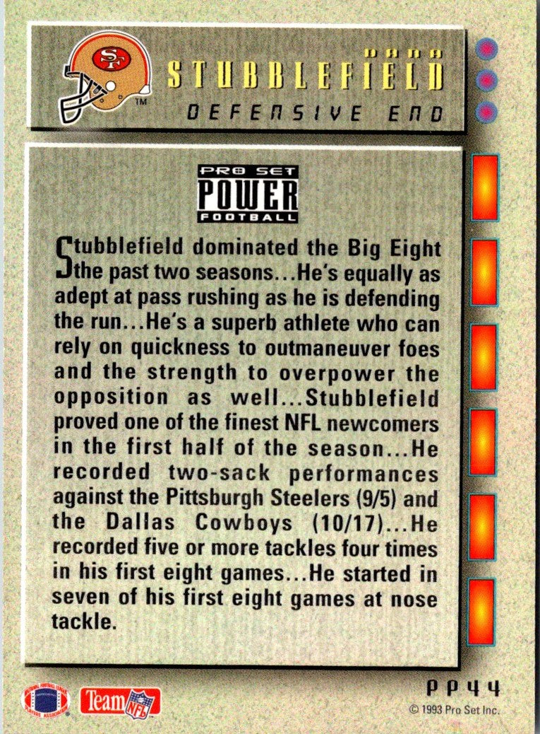 1993 Pro Set Power Update Prospects Gold Dana Stubblefield