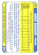 1987 Topps Traded Greg Booker