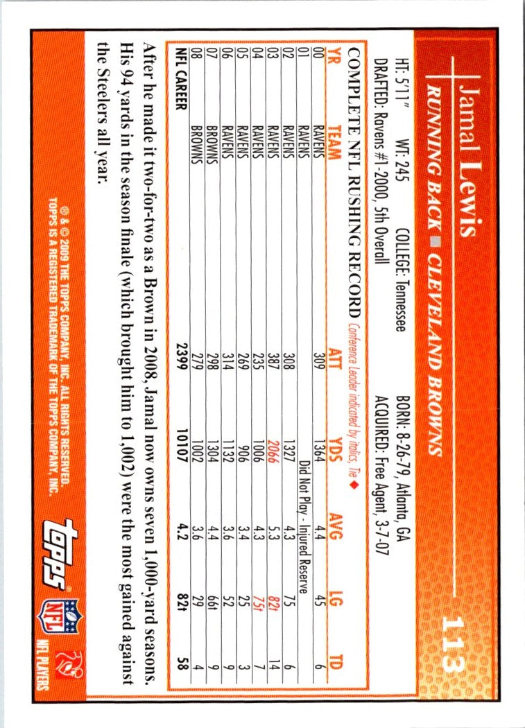 2009 Topps Jamal Lewis