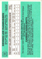 1984 Donruss Dennis Rasmussen #446 Rookie