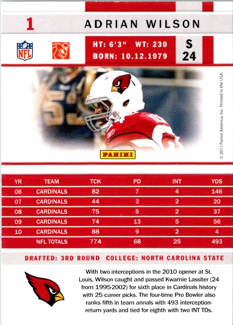 2011 Score Scorecard Adrian Wilson