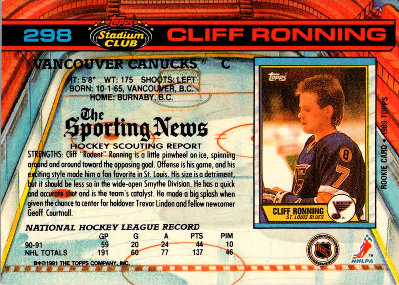 1991 Stadium Club Cliff Ronning