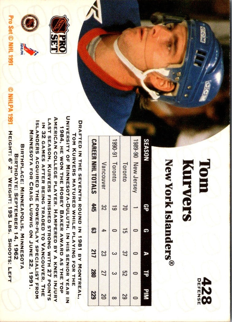 1991 Pro Set Tom Kurvers