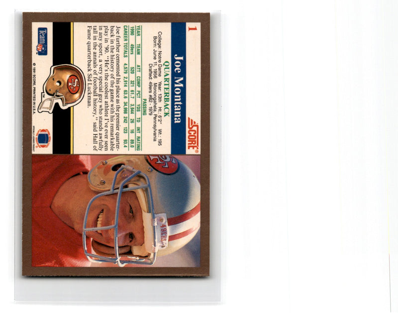 1991 Score  Joe Montana