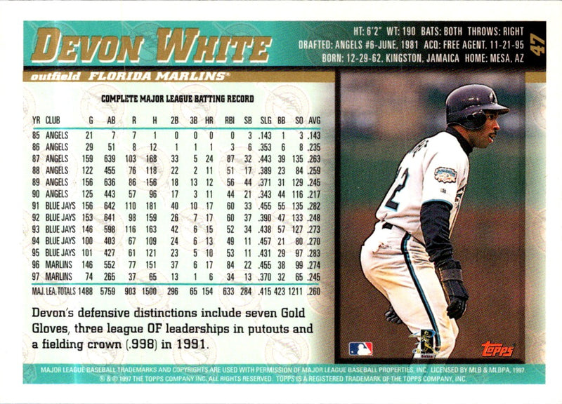 1998 Topps Devon White