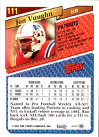 1993 Topps Jon Vaughn #111