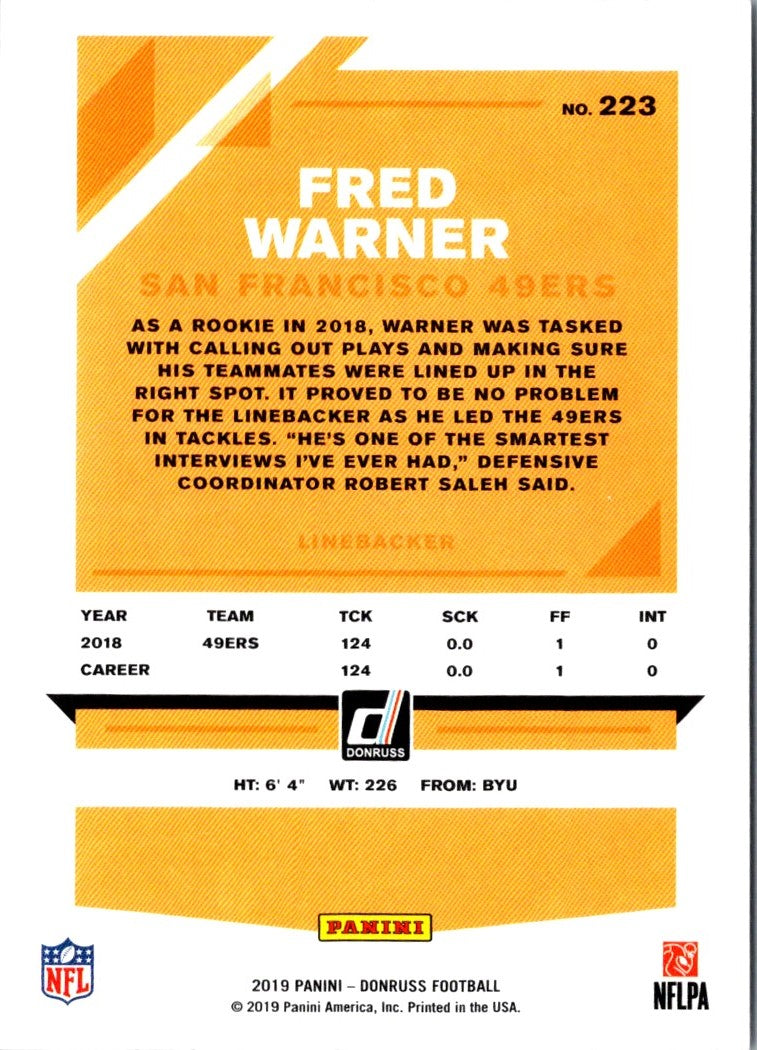 2019 Donruss Fred Warner