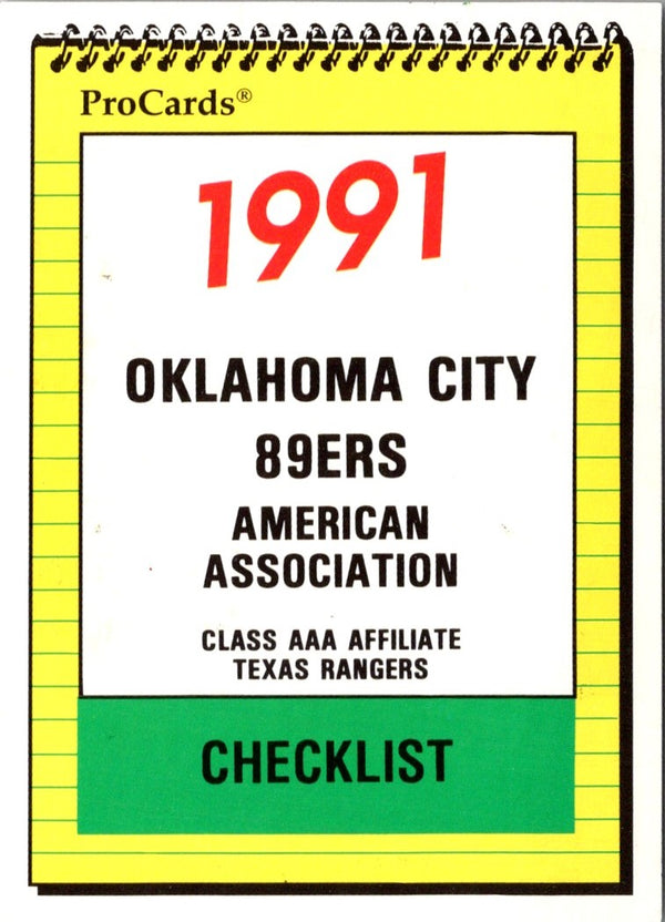 1991 ProCards Checklist #196