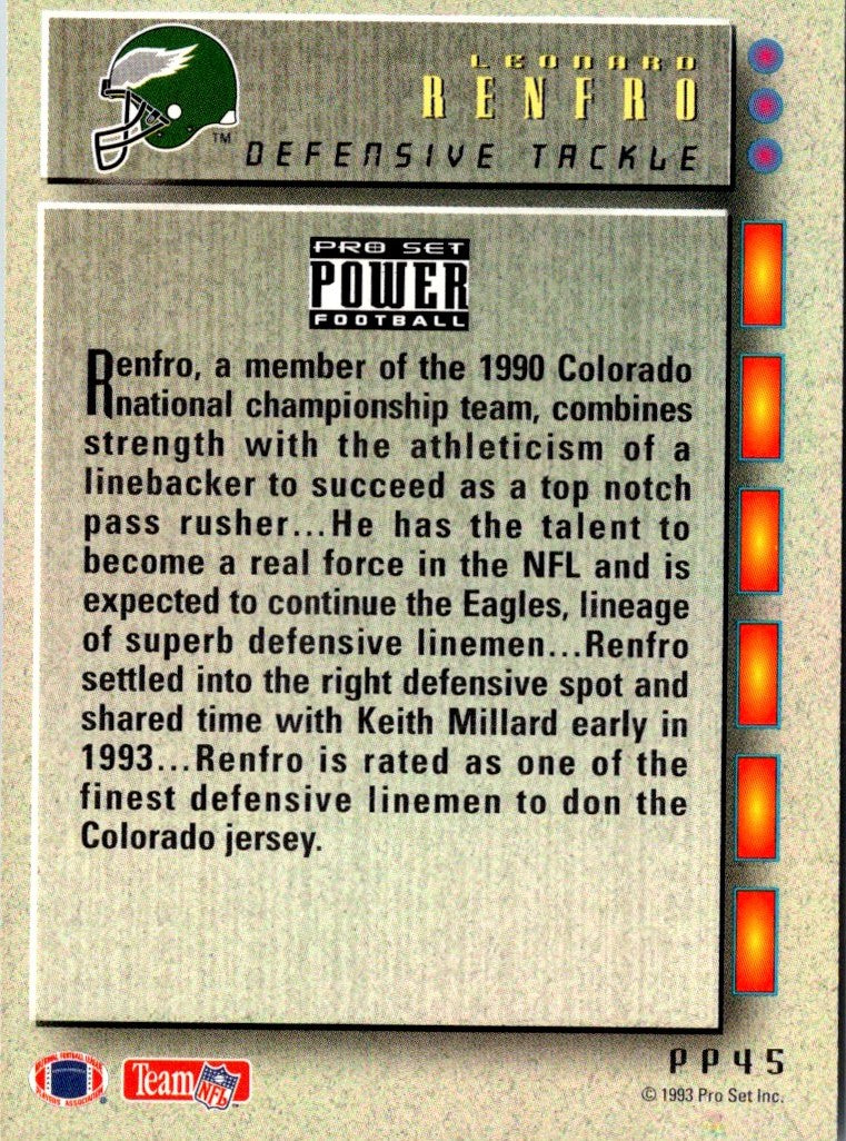 1993 Pro Set Power Update Prospects Gold Leonard Renfro