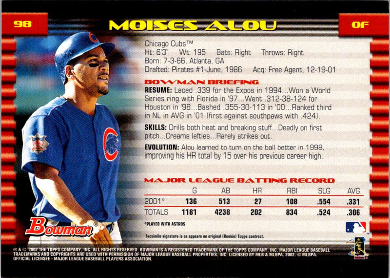 2002 Bowman Moises Alou