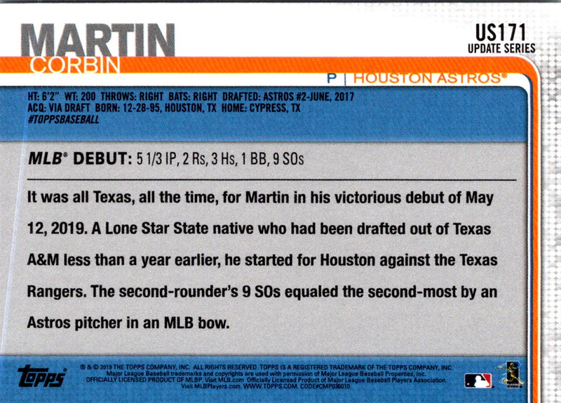 2019 Topps Update Corbin Martin