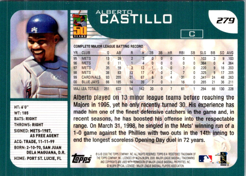 2001 Topps Alberto Castillo